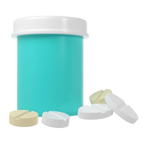 Premium PSD 3d Pill Bottle Medical Icon With Pills Pharmacy Render