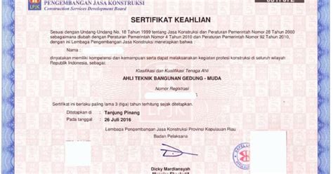 Sertifikat Keahlian Ska Jasa Konstruksi Smk3 Iso Siujk Sbu Skk Ska