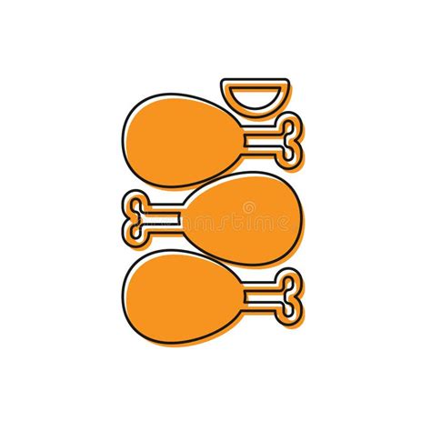 Orange Indian Traditional Food Tandoori Chicken Icon Isolated on White ...
