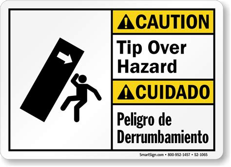 Tip Over Hazard Signs Tip Over Hazard Labels Tipping Hazard