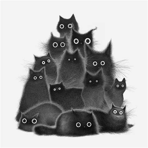 Artist Creates Beautiful And Unique Pen Drawings Of Black Cats Black