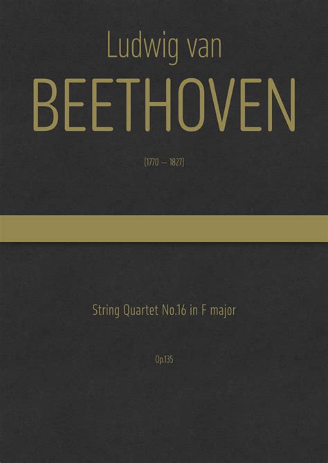 Beethoven String Quartet No 16 In In F Major Op 135 Arr J G Cucó Barber Sheet Music