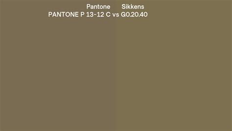 Pantone P 13 12 C Vs Sikkens G0 20 40 Side By Side Comparison