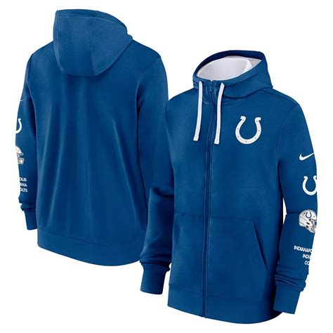 Mens Nike Royal Indianapolis Colts Club Full Zip Hoodie Jacket