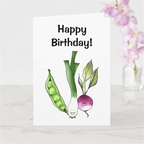 Happy Birthday Happy Vegetables Card Zazzle