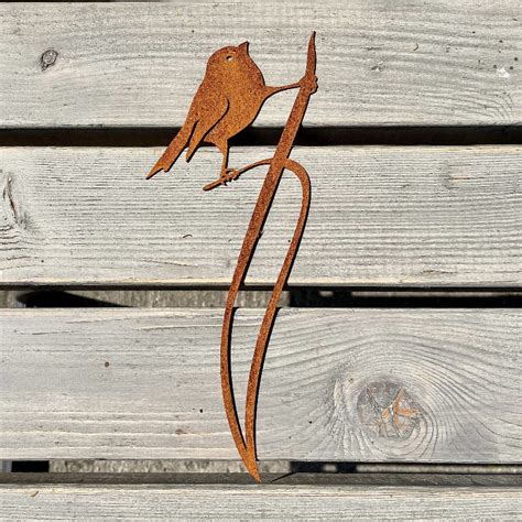 Rustic Sparrow Plant Stake Charming Outdoor Accent For Plant Pots