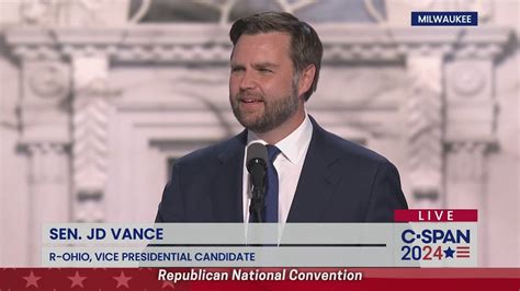 Jd Vance Acceptance Speech At Republican National Convention Youtube