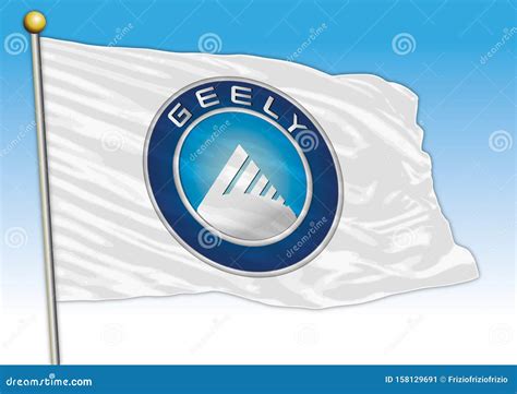 Geely Car Industry, Flag with Logo, Illustration Editorial Photo ...