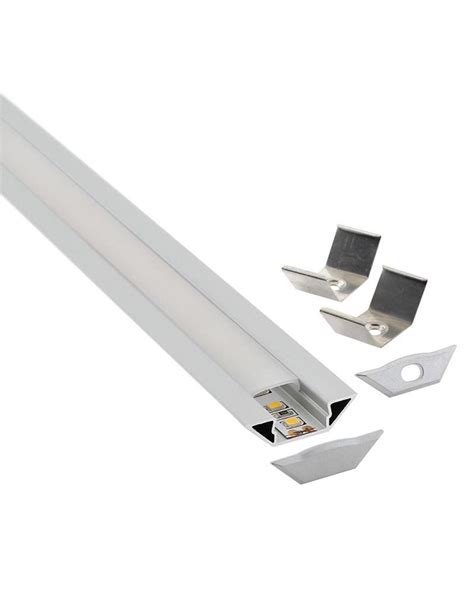 KIT Perfil Aluminio SINGE Para Tiras LED 1 Metro