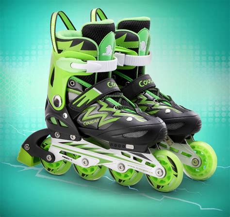 Adjustable Children Single Four-Wheel Roller Skates Skating Shoes ...