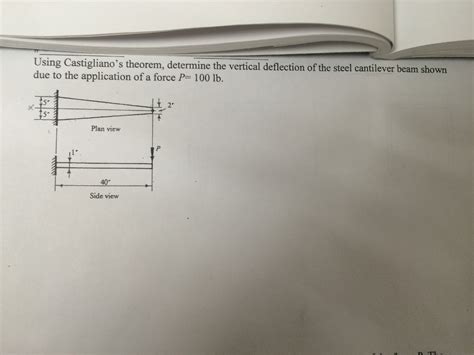 Solved Using Castigliano S Theorem Determine The Vertical Chegg