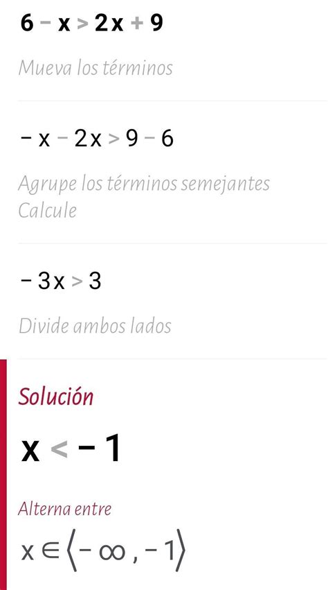 Resuelve Los Siguiente Inecuaciones Lineales 6 X 2x 9 Brainly Lat