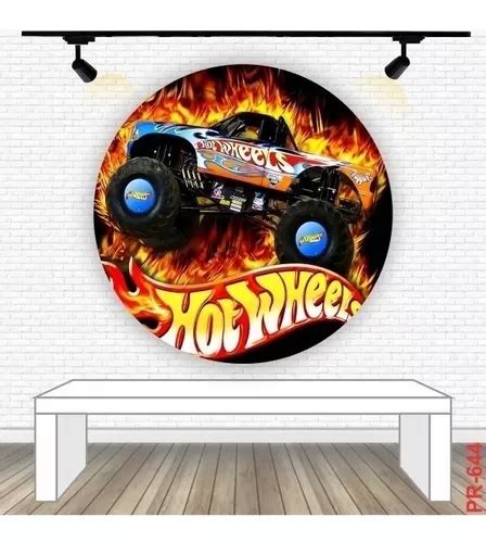 Painel Hot Wheels Redondo Sublimado Tecido El Stico