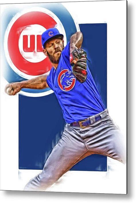 Jake Arrieta Metal Print Featuring The Mixed Media Jake Arrieta Chicago