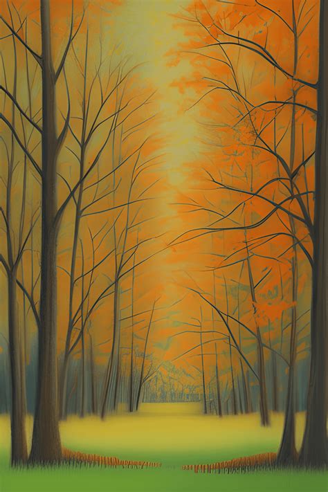 Autumn Forest Meadow Painting · Creative Fabrica