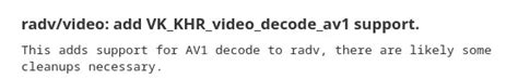 Radv Driver Lands Vulkan Video Av1 Decode For Mesa 241 Phoronix