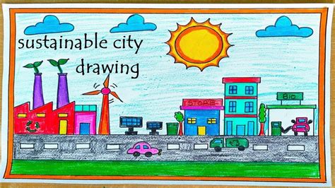 sustainable city drawing simple and easy | science drawing academy ...