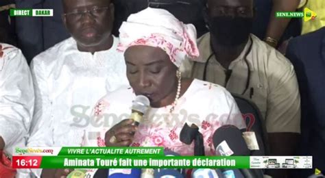 S N Gal Exclue De Lassembl E Nationale Aminata Tour Soutient