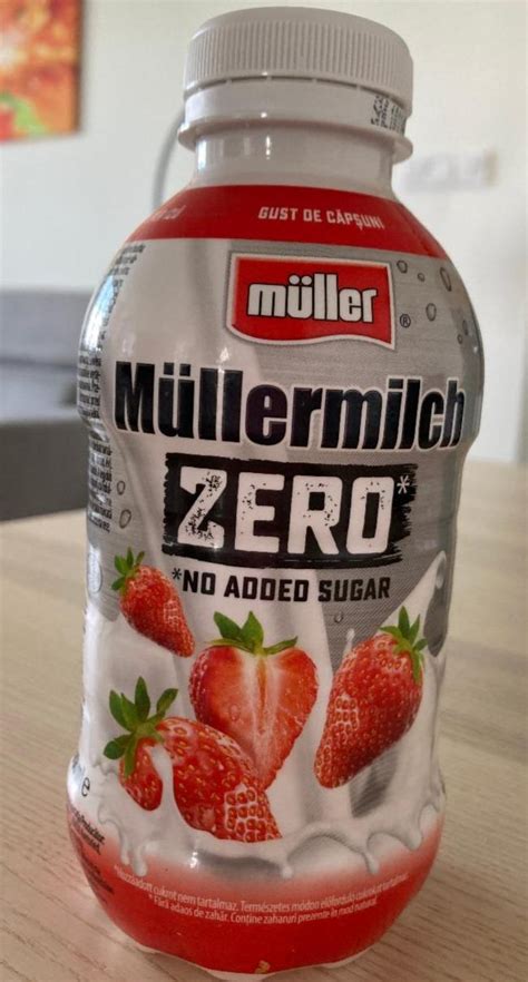 Müllermilch Zero No added sugar s jahodovou příchutí Müller kalorie