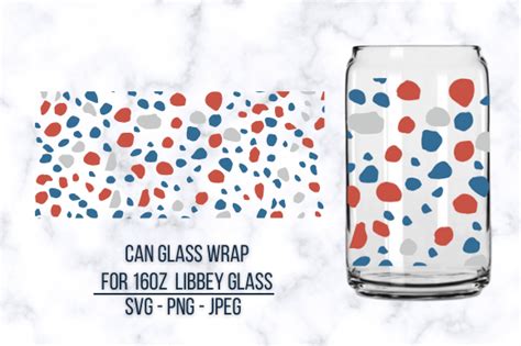 Oz Libbey Can Glass Red White Blue Svg Graphic By Napamoonshop