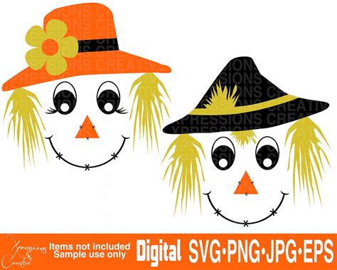 Halloween Svg Scarecrow Face Scarecrow Svg Baby Boy Svg Etsy