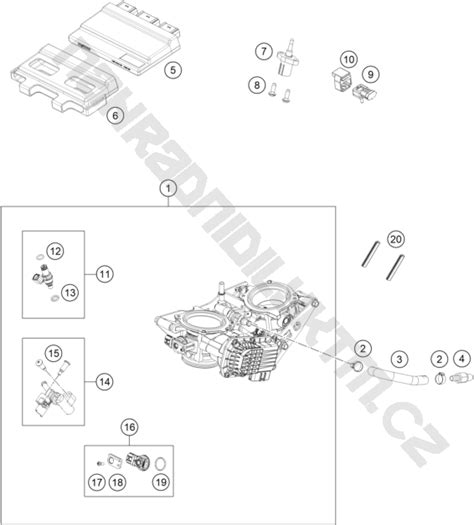 Náhradní díly KTM Schéma THROTTLE BODY pro model KTM Naked Bike