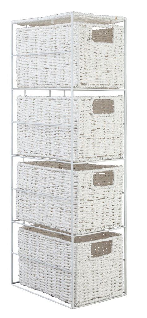 White Wicker Bathroom Storage Unit Semis Online