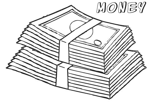 Neatly Folded Money Coloring Pages Coloring Cool