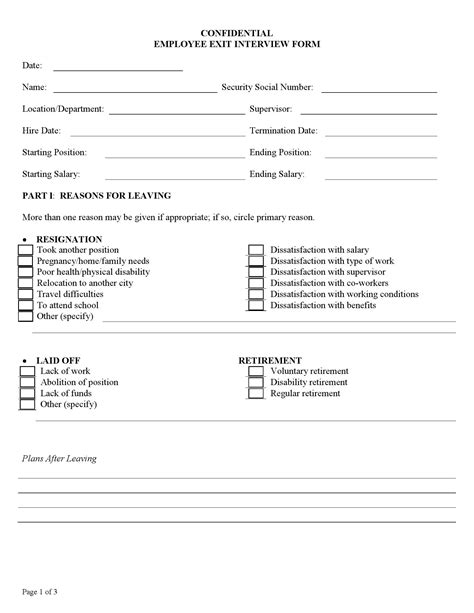 Exit Interview Template Employee Questionnaire Exit Interview