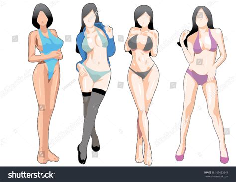 Sexy Women Bikini Vector เวกเตอรสตอก ปลอดคาลขสทธ