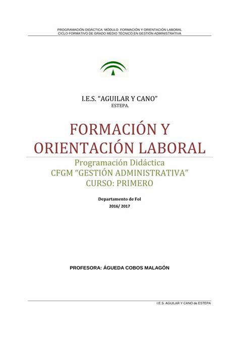 PDF ESTEPA FORMACIÓN Y ORIENTACIÓN PDF fileprogramaciÓn didÁctica