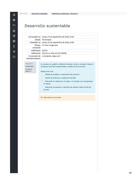 Desarrollo Sustentable Semana 4 Examen Desarrollo Sustentable