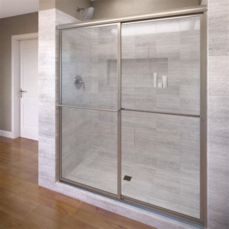 Basco Deluxe 59 In X 71 In Framed Sliding Shower Door In Brushed