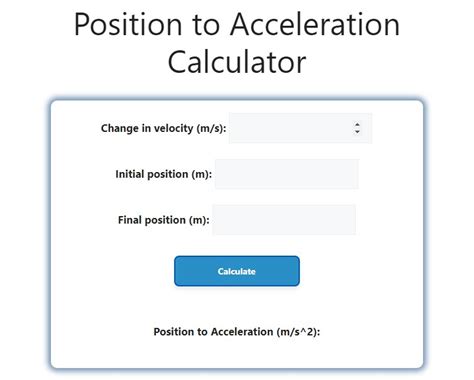 Position To Acceleration Calculator Savvy Calculator