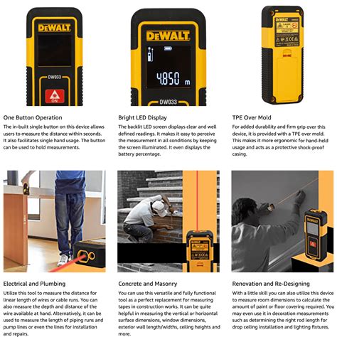 DEWALT 30M Laser Distance Meter With LED Display DW033 XJ Toolz4Industry