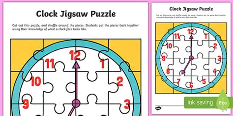 Clock Jigsaw Puzzle Activity (Teacher-Made) - Twinkl