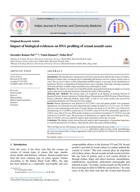 PDF Indian Journal Of Forensic And Community Medicine Impact Of