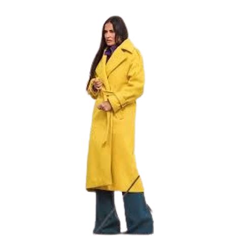 Demi Moore The Substance Yellow Coat