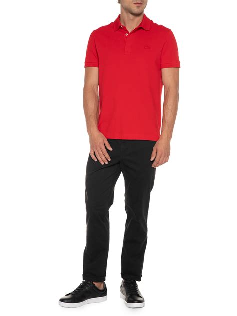 Calça Reta Slim Fit Chino Tommy Hilfiger Preto Oqvestir