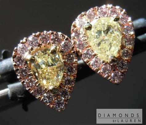 .56cts Yellow Pear Diamond Earrings