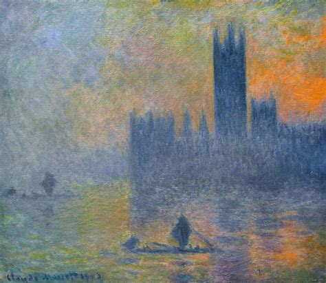 Houses of Parliament, Fog Effect - Claude Monet - WikiArt.org - encyclopedia of visual arts