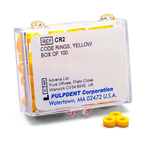 Pulpdent CR2 Instrument Color Code Rings Silicone Standard 100 Pk