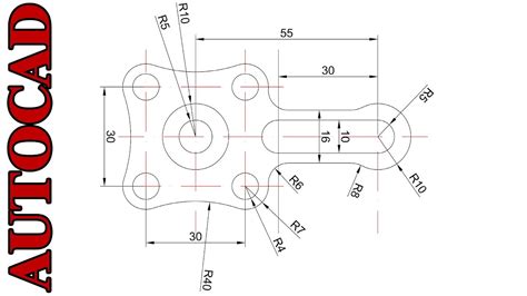 Autocad 2d Drawing Practice Part 6 Youtube