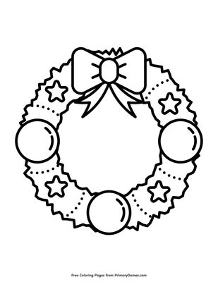 Wreath Coloring Page • FREE Printable PDF from PrimaryGames