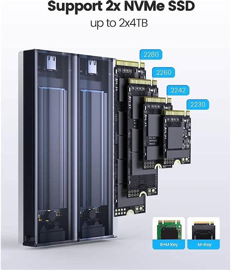 Orico Dual M 2 NVMe SSD Enclosure USB C To M2 Adapter For M Key PCIe