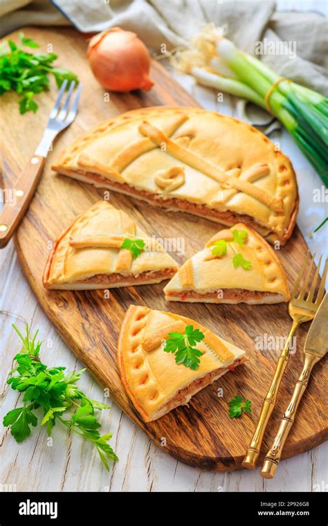 Empanada Gallega Traditional Pie Stuffed With Tuna Galician And