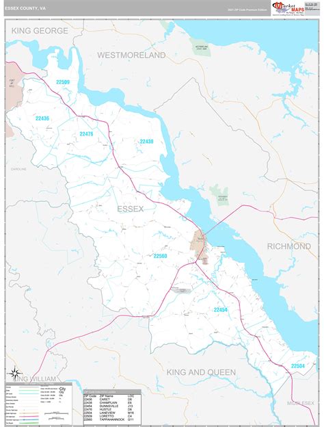 Essex County Va Wall Map Premium Style By Marketmaps Mapsales