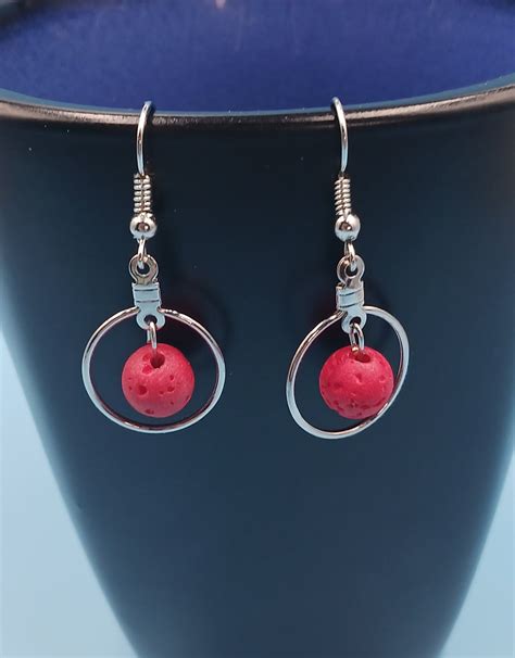 Red Essential Oil Lava Stone Aromatherapy Earrings Makerplace By Michaels