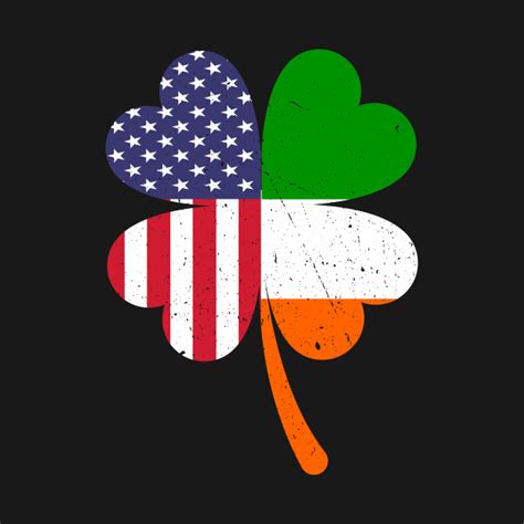 Irish American Flag Ireland Shamrock St Patricks Day Irish T Shirt