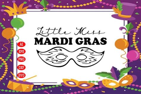 Little Miss Mardi Gras Svg Graphic By Design River · Creative Fabrica